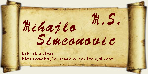 Mihajlo Simeonović vizit kartica